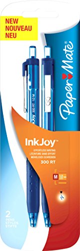 Papermate InkJoy 300 RT Kugelschreiber, mittlere Spitze 2 Stück blau von PAPER MATE
