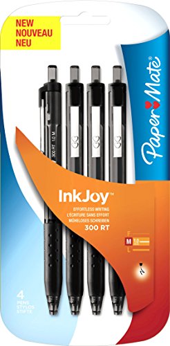 Papermate InkJoy 300 RT Kugelschreiber, mittlere Spitze 4 Stück schwarz von PAPER MATE