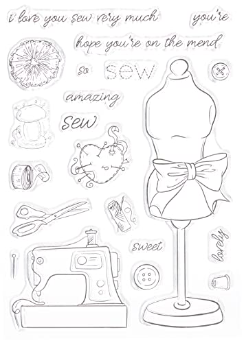 PAPER ROSE -3PL 18315 Transparente Stempel zum Nähen, Sew Lovely, Einheitsgröße von PAPER ROSE -3PL