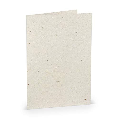 PAPERADO 10 Faltkarten DIN A5 - Terra Vanilla Creme Beige - 220 g/m² - 14,8 x 21 cm - Blanko Doppelkarten Klappkarten Einladungskarten von PAPERADO
