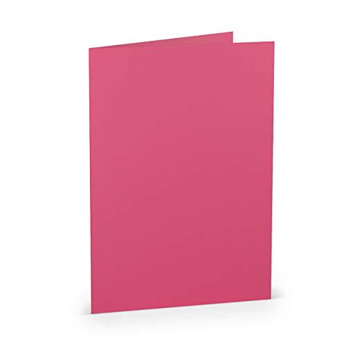 PAPERADO 25 Faltkarten DIN A5 - Fuchsia gerippt Magenta Pink - 220 g/m² - 14,8 x 21 cm - Blanko Doppelkarten Klappkarten Einladungskarten PAPERADO 25 Faltkarten DIN A5 - Fuchsia gerippt Magenta Pink - 220 g/m² - 14,8 x 21 cm - Blanko Doppelkarten Klappkarten Einladungskarten von PAPERADO