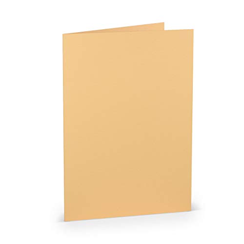 PAPERADO 25 Faltkarten DIN A5 - Melon gerippt Lachs - 220 g/m² - 14,8 x 21 cm - Blanko Doppelkarten Klappkarten Einladungskarten von PAPERADO