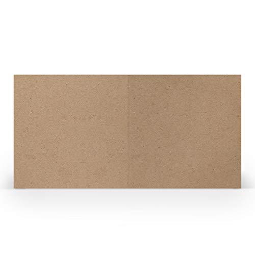 PAPERADO 25 Faltkarten Quadratisch 15,7 x 15,7 cm - Kraftpapier - Doppelkarten vorgefaltet blanko 220 g/m² - Kleine Klappkarten Basteln Einladungskarten Hochzeit Kommunion von PAPERADO