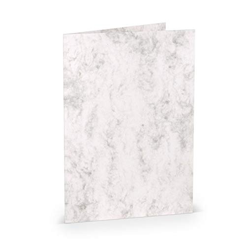PAPERADO 50 Faltkarten DIN A5 - Grau Marmora Marmor Weiß - 220 g/m² - 14,8 x 21 cm - Blanko Doppelkarten Klappkarten Einladungskarten PAPERADO 50 Faltkarten DIN A5 - Grau Marmora Marmor Weiß - 220 g/m² - 14,8 x 21 cm - Blanko Doppelkarten Klappkarten Einladungskarten von PAPERADO