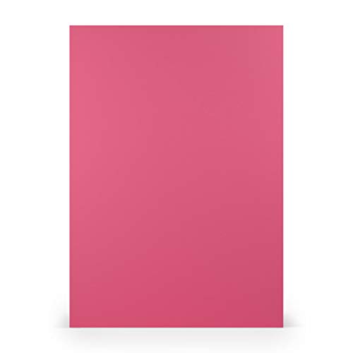 PAPERADO 50x Tonpapier DIN A4 - Fuchsia gerippt Magenta Pink Violett 160 g/m² Papierbögen - Bastelpapier in 29,7 x 21 cm Malen, Basteln & Drucken von PAPERADO