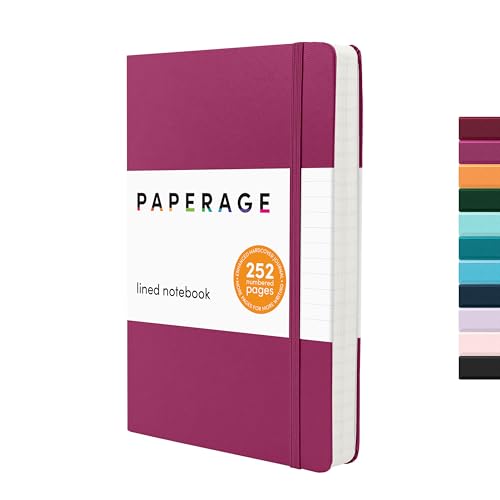 PAPERAGE Notizbuch, liniert, 252 Seiten, mittelgroß, 14,2 x 20,3 cm, 100 g/m² dickes Papier, Hardcover für Arbeit, Schule und Notizen PAPERAGE Notizbuch, liniert, 252 Seiten, mittelgroß, 14,2 x 20,3 cm, 100 g/m² dickes Papier, Hardcover für Arbeit, Schule und Notizen von PAPERAGE
