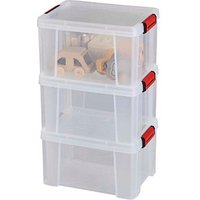 3 PAPERFLOW CLIP`N STORE Aufbewahrungsboxen 17,0 l transparent 38,0 x 29,0 x 22,0 cm von PAPERFLOW
