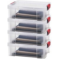 4 PAPERFLOW CLIP`N STORE Aufbewahrungsboxen 9,0 l transparent 38,0 x 29,0 x 13,1 cm von PAPERFLOW