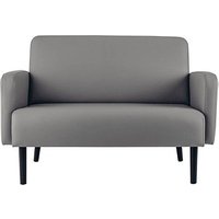 PAPERFLOW 2-Sitzer Sofa LISBOA grau schwarz Kunstleder von PAPERFLOW