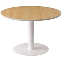 meet powered by PAPERFLOW Mehrzwecktisch buche rund, Säulenfuß weiß, 115,0 x 115,0 x 75,0 cm von meet powered by PAPERFLOW