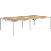 PAPERFLOW easyDesk Doppelschreibtisch buche rechteckig, 4-Fuß-Gestell weiß 280,0 x 166,0 cm von PAPERFLOW