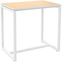 PAPERFLOW Stehtisch easyDesk buche rechteckig, Vierkantrohr weiß, 114,0 x 75,0 x 110,0 cm von PAPERFLOW