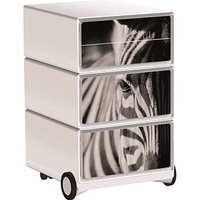 PAPERFLOW easyBox Black & White Rollcontainer weiß, schwarz 4 Auszüge 39,0 x 43,6 x 64,2 cm von PAPERFLOW