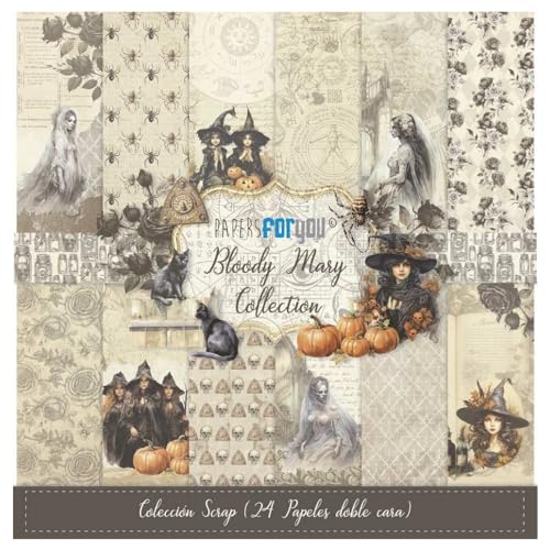 Papers For You Bloody Mary Collection (24 Papiere Scrap Mini doppelseitig, 180 g, 6 x 6 Zoll) von PAPERSFORYOU