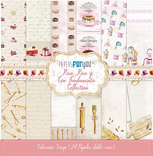 Papers For You Doppelseitiges Scrap-Papier, 180 g, 20,3 x 20,3 cm (24 Papiere) von PAPERSFORYOU