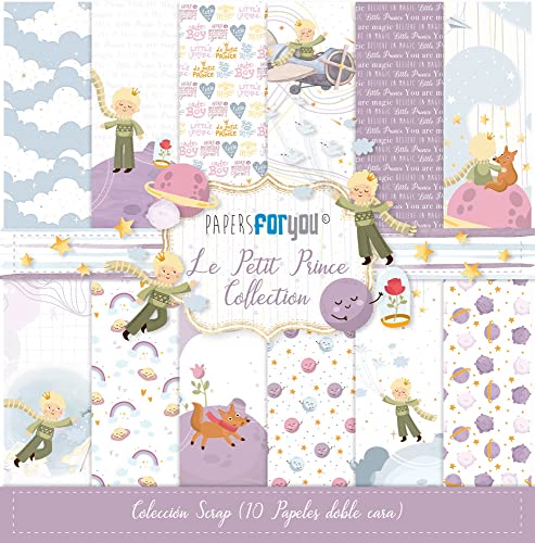 Papers For You - Scrapbooking und Bastelpapier Kit "Le Petit Prince" Kollektion | Enthält 10 doppelseitige Papiere mit verschiedenen Designs | Größe 30,48 x 30,48 cm (12" x 12") von PAPERSFORYOU