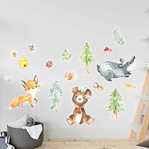 Papierdrachen Wandtattoos - 8 Bögen mit Wandstickern für Kinder - Kinderzimmer Dekoration - Wand Deko - Waldtiere - 22 x 30 cm je Bogen - für Jungen und Mädchen - Set 6 Papierdrachen Wandtattoos - 8 Bögen mit Wandstickern für Kinder - Kinderzimmer Dekoration - Wand Deko - Waldtiere - 22 x 30 cm je Bogen - für Jungen und Mädchen - Set 6 von Papierdrachen