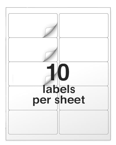 PAPRMA 5,1 x 10,2 cm Versandadress-Etiketten für Laser-Tintenstrahldrucker, Versandetikett, weiß, für Paket oder Umschlag, bedruckbarer Etikettenbogen 5163 8163 (100 Blatt, 1000 Etiketten) von PAPRMA
