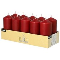 10 PAPSTAR Stumpenkerzen bordeaux von PAPSTAR