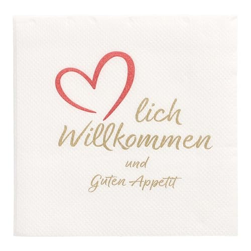 125 Servietten, 2-lagig "PUNTO" 1/4-Falz 20 cm x 20 cm weiss "Herzlich Willkommen & Guten Appetit" mikrogeprägt, PAPSTAR 125 Servietten, 2-lagig "PUNTO" 1/4-Falz 20 cm x 20 cm weiss "Herzlich Willkommen & Guten Appetit" mikrogeprägt, PAPSTAR von PAPSTAR