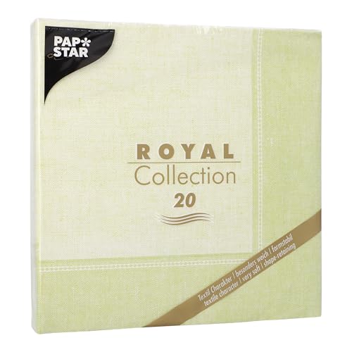 20 Servietten "ROYAL Collection" 1/4-Falz 40 cm x 40 cm hellgrün "Linum" 20 Servietten "ROYAL Collection" 1/4-Falz 40 cm x 40 cm hellgrün "Linum" von PAPSTAR