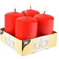 4 STARPAK Stumpenkerzen rot von STARPAK