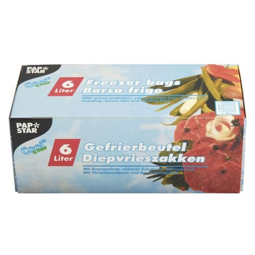 45 Gefrierbeutel, 6 l, 46 cm x 30 cm, transparent, in Box 45 Gefrierbeutel, 6 l, 46 cm x 30 cm, transparent, in Box von PAPSTAR
