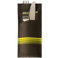 520 PAPSTAR Bestecktaschen Stripes schwarz/gelb 8,5 x 20,0 cm von PAPSTAR