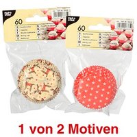 60 PAPSTAR Muffinförmchen Sterne & Elche (farbsortiert) Ø 5,0 cm von PAPSTAR