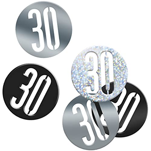 NEU Konfetti 30. Geburtstag, schwarz-grau metallisch-glänzend, ca. 14 g von PAPSTAR