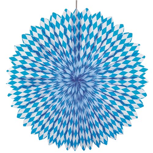 PAPSTAR 1 Karton = 10xDekofächer Ø 75 cm Bayrisch Blau schwer entflammbar 18757 von PAPSTAR