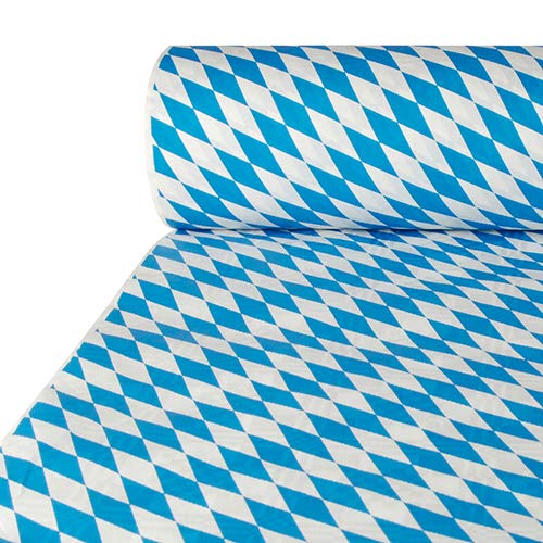 PAPSTAR – 1 x Damast Tischdecke 50 m x 1 m Bayrisch blau von PAPSTAR