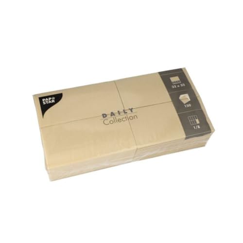 PAPSTAR 150 Servietten 'Daily Collection' 1/8-Falz 32 cm x 32 cm Sand PAPSTAR 150 Servietten 'Daily Collection' 1/8-Falz 32 cm x 32 cm Sand von PAPSTAR