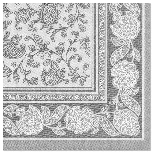 PAPSTAR 50 Servietten ROYAL Collection 1/4-Falz 40 cm x 40 cm grau Ornaments, Sie erhalten 50 Stück von PAPSTAR