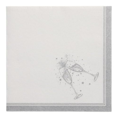 PAPSTAR 50 Servietten "ROYAL Collection" 1/4-Falz 40 cm x 40 cm silber "Festivities" von PAPSTAR