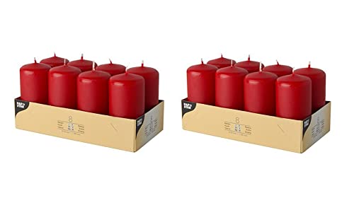PAPSTAR Kerzen, Paraffin, Rot, 50 mm · 100 mm (Rot -16 Kerzen) von PAPSTAR