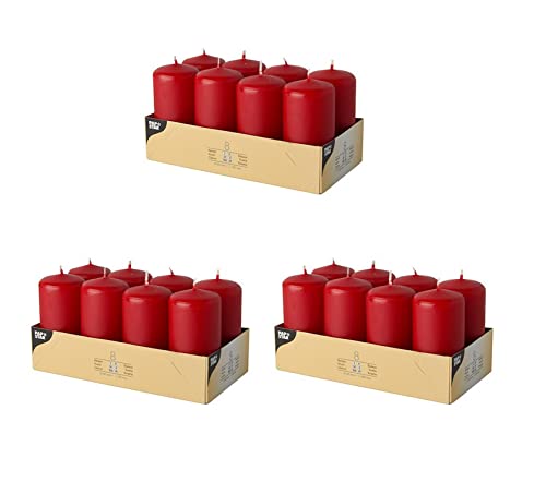 PAPSTAR Kerzen, Paraffin, Rot, 50 mm · 100 mm (Rot - 24 Kerzen) von PAPSTAR