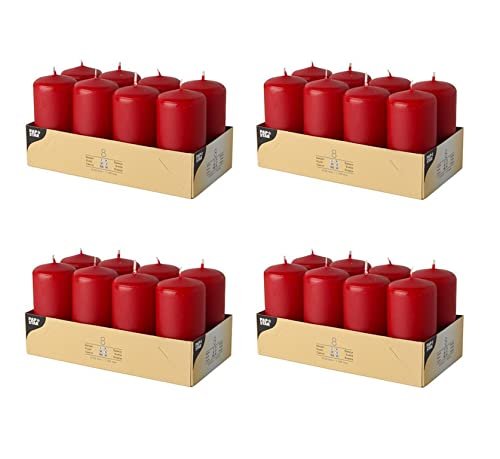 PAPSTAR Kerzen, Paraffin, Rot, 50 mm · 100 mm (Rot - 32 Kerzen) von PAPSTAR