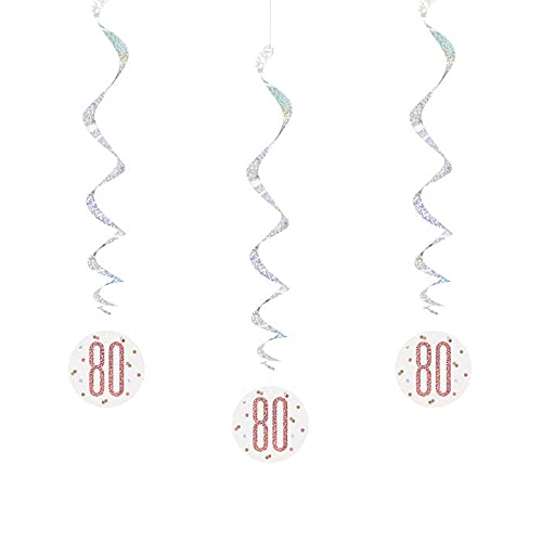 PAPSTAR NEU Girlande spiralförmig/Deckenhänger 80. Geburtstag, weiß & rosa, glitzernd, Länge: ca. 80 cm, 6 Stück PAPSTAR NEU Girlande spiralförmig/Deckenhänger 80. Geburtstag, weiß & rosa, glitzernd, Länge: ca. 80 cm, 6 Stück von PAPSTAR