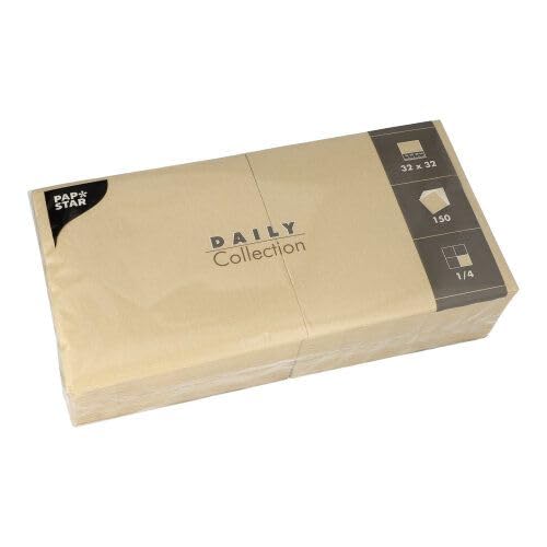 PAPSTAR Servietten Daily Collection 1/4-Falz 32 cm x 32 cm Sand 89645 Tissue-Servietten Papier-Servietten, 900 Stück PAPSTAR Servietten Daily Collection 1/4-Falz 32 cm x 32 cm Sand 89645 Tissue-Servietten Papier-Servietten, 900 Stück von PAPSTAR