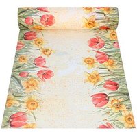 PAPSTAR Tischläufer Tulips & Daffodils 37013 mehrfarbig 40,0 cm x 24,0 m, 1 St. von PAPSTAR