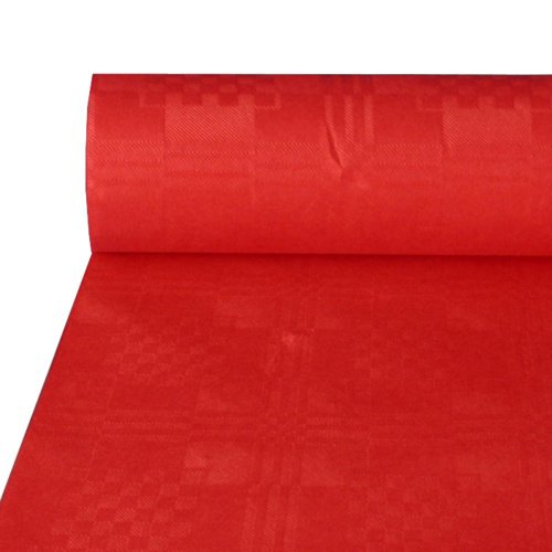 Tischdecke rot, Damastprägung, 50x1m von PAPSTAR