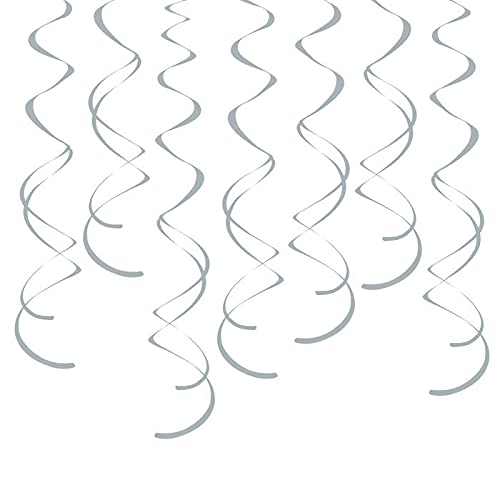 WOOOOZY NEU Girlande spiralförmig / Deckenhänger, Länge: ca. 7,9 cm, 8 Stück, Farbe: Silber von PAPSTAR