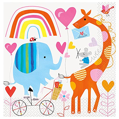 WOOOOZY NEU Servietten mit Zoo-Tieren für Baby Shower Party, Größe: ca. 33 x 33 cm, 16 Stück WOOOOZY NEU Servietten mit Zoo-Tieren für Baby Shower Party, Größe: ca. 33 x 33 cm, 16 Stück von PAPSTAR