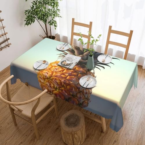 PAQOLSMCKR Tischdecke, rechteckig, 137 x 182 cm, Ananas-Frucht-Tischdecken, wasserdicht, auslaufsicher, knitterfrei, dekorative Tischdecke für Küche, Camping PAQOLSMCKR Tischdecke, rechteckig, 137 x 182 cm, Ananas-Frucht-Tischdecken, wasserdicht, auslaufsicher, knitterfrei, dekorative Tischdecke für Küche, Camping von PAQOLSMCKR
