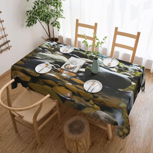 PAQOLSMCKR Tischdecke, rechteckig, 137 x 182 cm, Bachlaufsteine, Tischdecken, wasserdicht, auslaufsicher, knitterfrei, dekorative Tischdecke für Küche, Camping PAQOLSMCKR Tischdecke, rechteckig, 137 x 182 cm, Bachlaufsteine, Tischdecken, wasserdicht, auslaufsicher, knitterfrei, dekorative Tischdecke für Küche, Camping von PAQOLSMCKR
