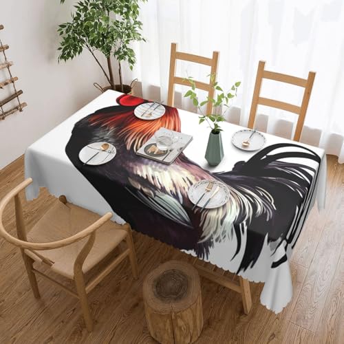PAQOLSMCKR Tischdecke, rechteckig, 137 x 182 cm, Hahn-Tischdecken, wasserdicht, auslaufsicher, knitterfrei, dekorative Tischdecke für Küche, Camping PAQOLSMCKR Tischdecke, rechteckig, 137 x 182 cm, Hahn-Tischdecken, wasserdicht, auslaufsicher, knitterfrei, dekorative Tischdecke für Küche, Camping von PAQOLSMCKR