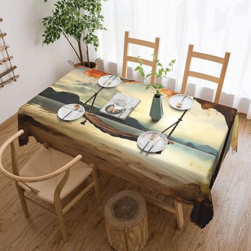 PAQOLSMCKR Tischdecke, rechteckig, 137 x 182 cm, Herbstschaukel und Baum, wasserdicht, auslaufsicher, knitterfrei, dekorative Tischdecke für Küche, Camping PAQOLSMCKR Tischdecke, rechteckig, 137 x 182 cm, Herbstschaukel und Baum, wasserdicht, auslaufsicher, knitterfrei, dekorative Tischdecke für Küche, Camping von PAQOLSMCKR