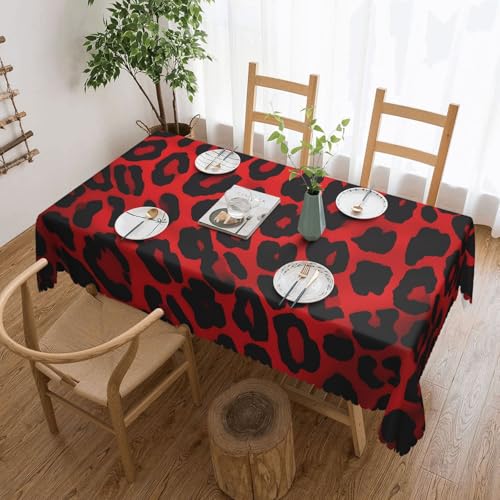 PAQOLSMCKR Tischdecke, rechteckig, 137 x 182 cm, Leopardenmuster, wasserdicht, auslaufsicher, knitterfrei, dekorative Tischdecke für Küche, Camping PAQOLSMCKR Tischdecke, rechteckig, 137 x 182 cm, Leopardenmuster, wasserdicht, auslaufsicher, knitterfrei, dekorative Tischdecke für Küche, Camping von PAQOLSMCKR