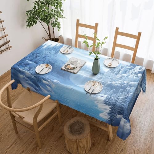 PAQOLSMCKR Tischdecke, rechteckig, 137 x 182 cm, Motiv: Schnee und Eis, wasserdicht, auslaufsicher, knitterfrei, dekorative Tischdecke für Küche, Camping PAQOLSMCKR Tischdecke, rechteckig, 137 x 182 cm, Motiv: Schnee und Eis, wasserdicht, auslaufsicher, knitterfrei, dekorative Tischdecke für Küche, Camping von PAQOLSMCKR